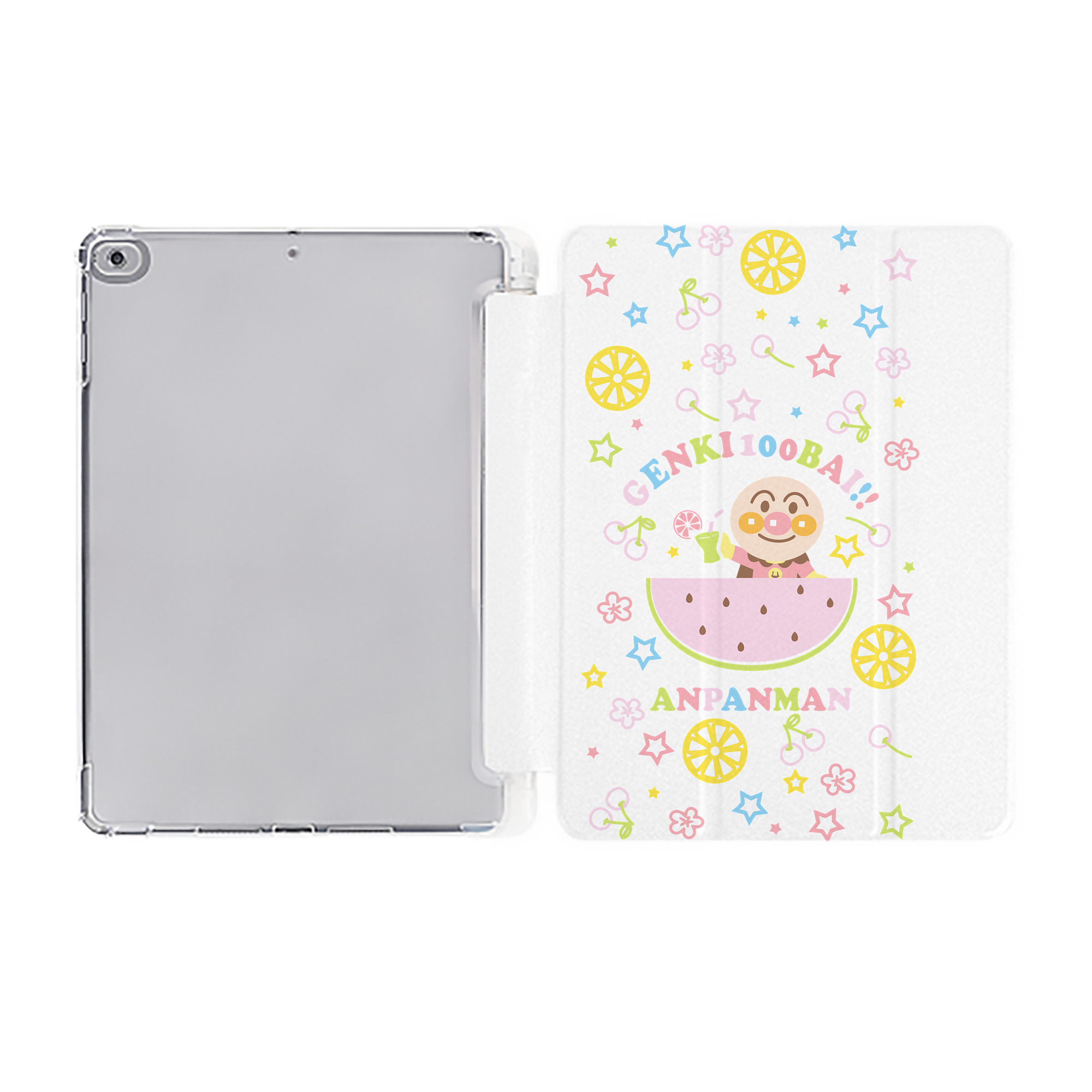 （画像用） アンパンマン Anpanman IPad ケース ペン収納付き 三つ折りスタンド PUレザー×シリコン 対応機種9.5/10.5/10.9インチ